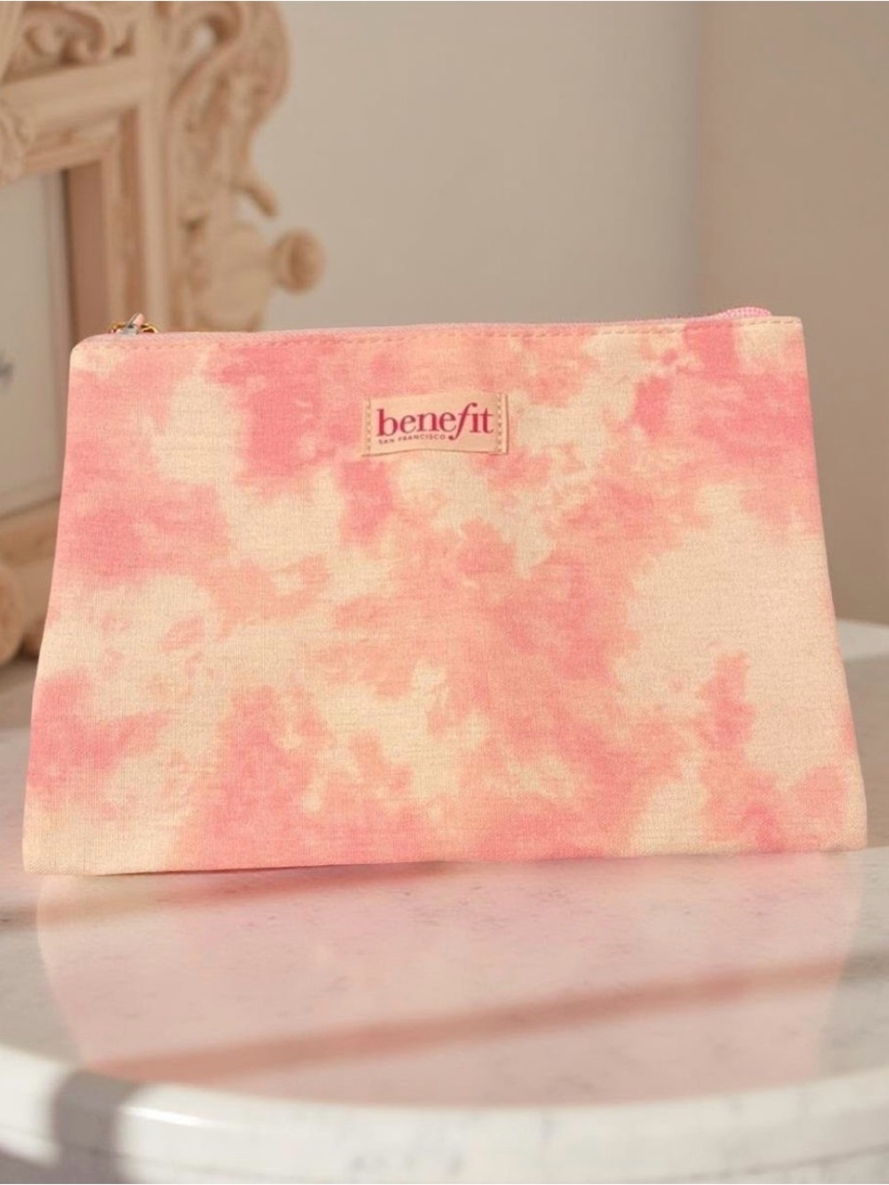 Benefit San Francisco Pink Tie Dye Cosmetic Pouch